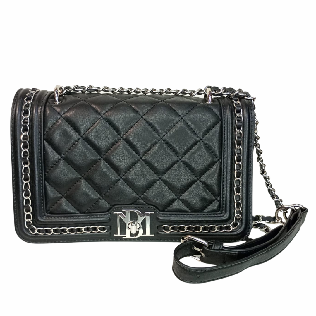 Badgley Mischka Bolso Bandolera Negro Cuero Vegano Plisado - Badgley Mischka - Default Title - Perfumisimo