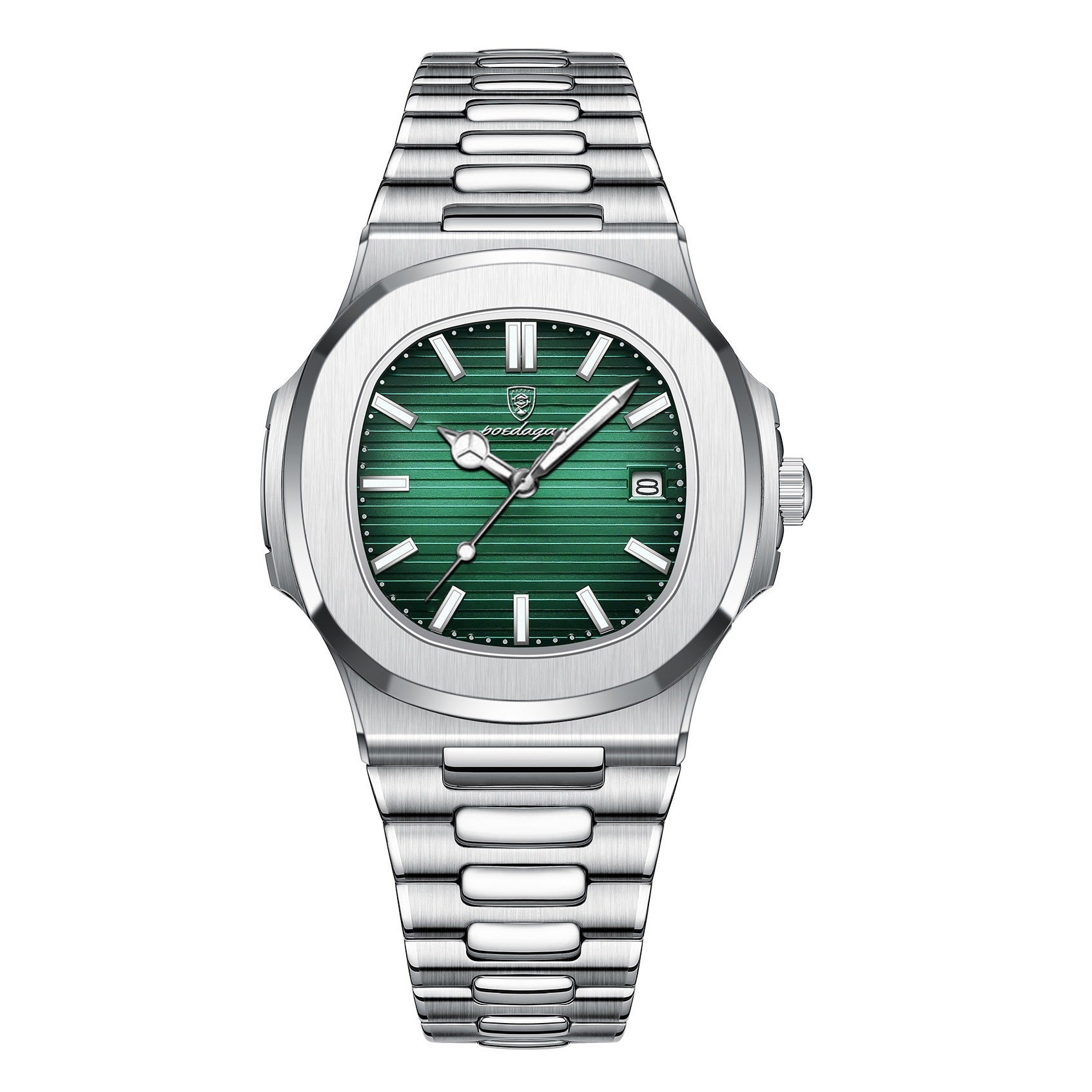 Reloj Poedagar cuadrado verde de lujo hombre luminoso cuarzo