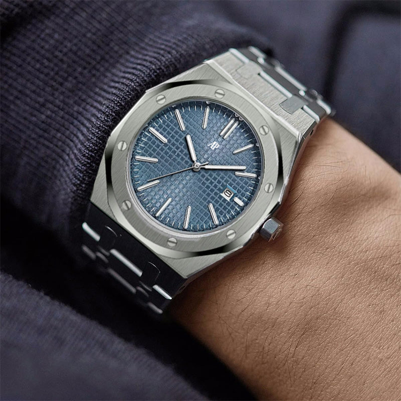 Reloj AP clásico de moda para hombre, pulsera de acero AP001