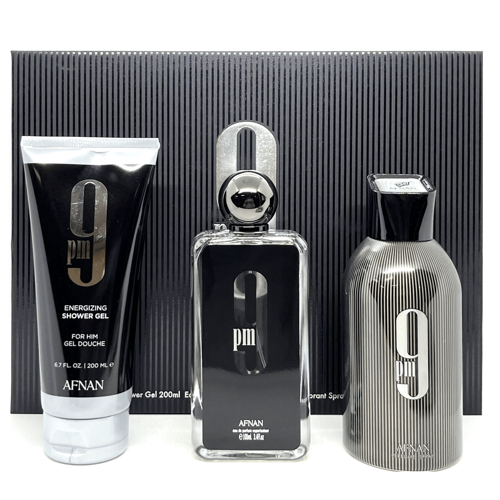 Afnan Estuche  9 Pm edp 100ml +S/G 150ml +Deo 150ml Hombre