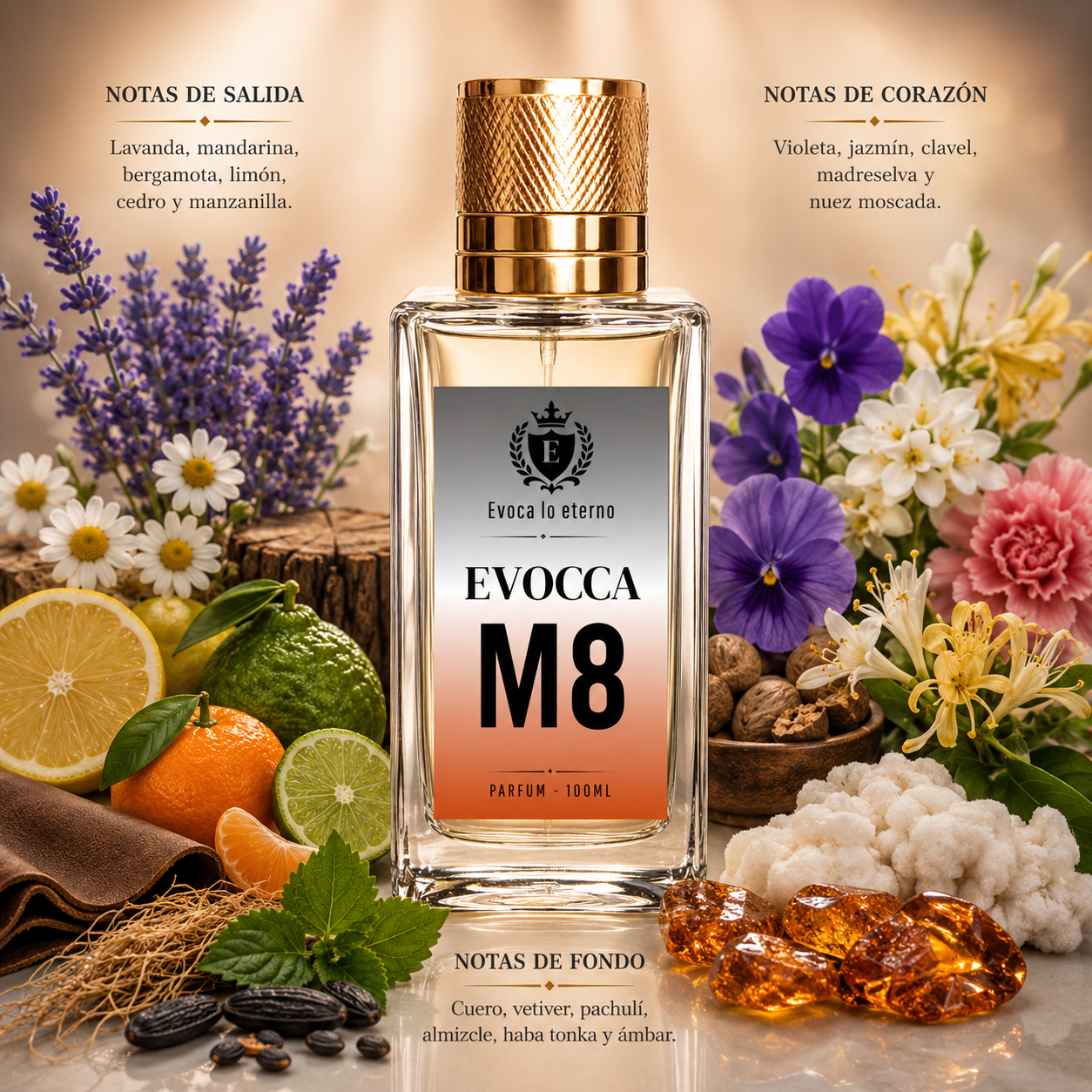 Evocca M8 Parfum 100ml Hombre (Dior Fahrenheit)