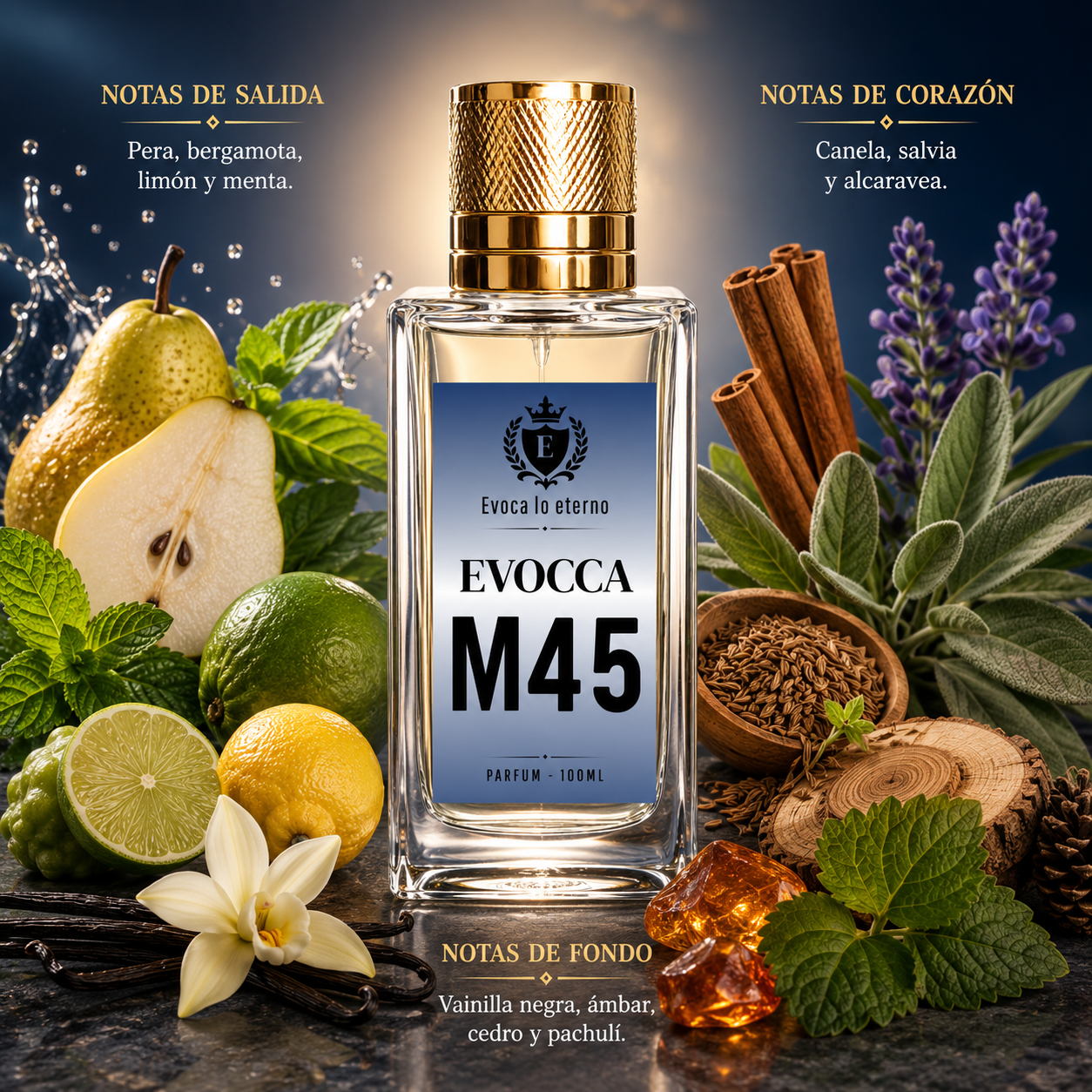 Evocca M45 Parfum 100ml Hombre (Jean Paul Gaultier Ultra Male)