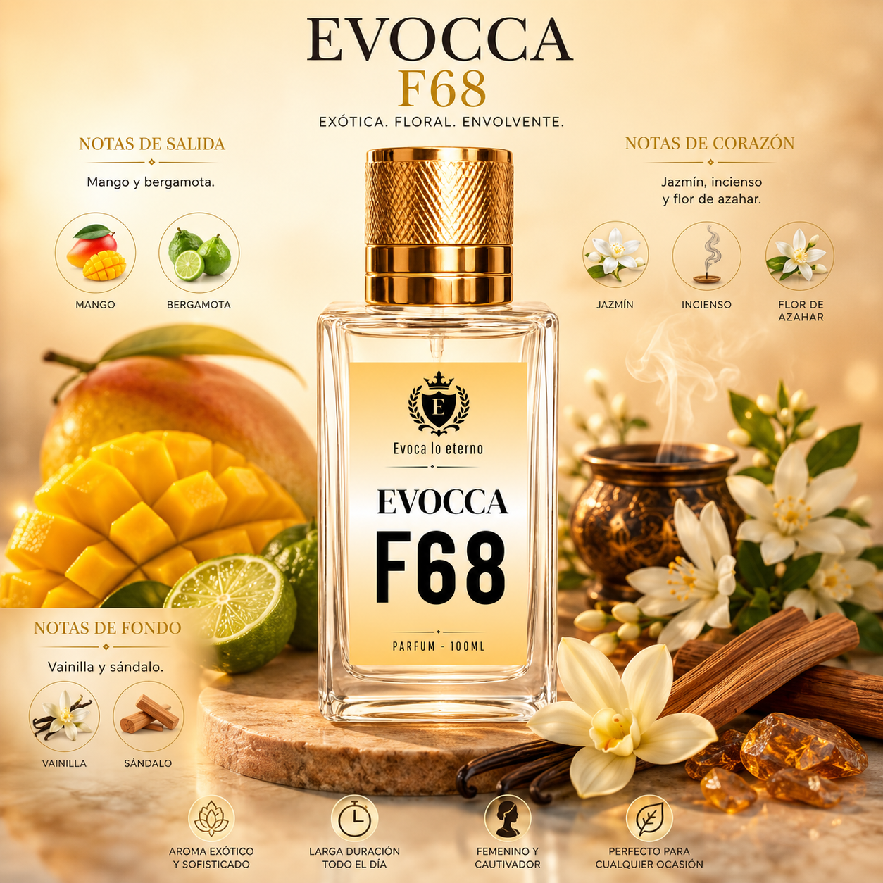 Evocca F68 Parfum 100ml Mujer (Paco Rabanne Fame)