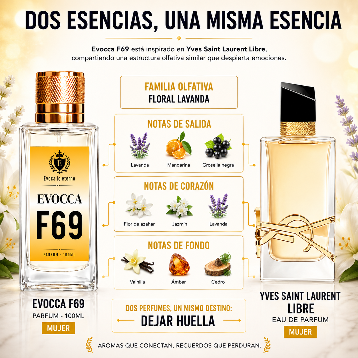 Evocca F69 Parfum 100ml Mujer (Yves Saint Laurent Libre)