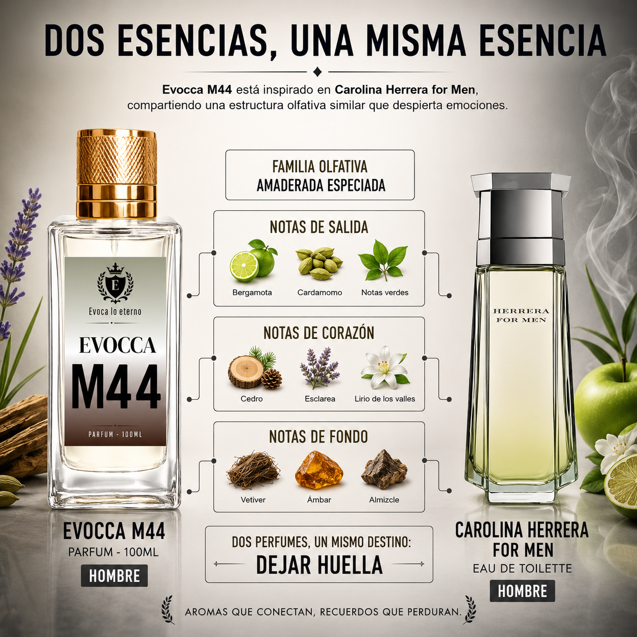 Evocca M44 Parfum 100ml Hombre (Carolina Herrera for Men)
