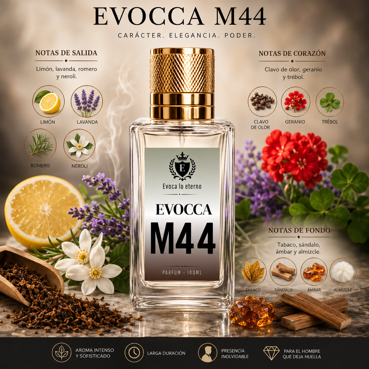 Evocca M44 Parfum 100ml Hombre (Carolina Herrera for Men)