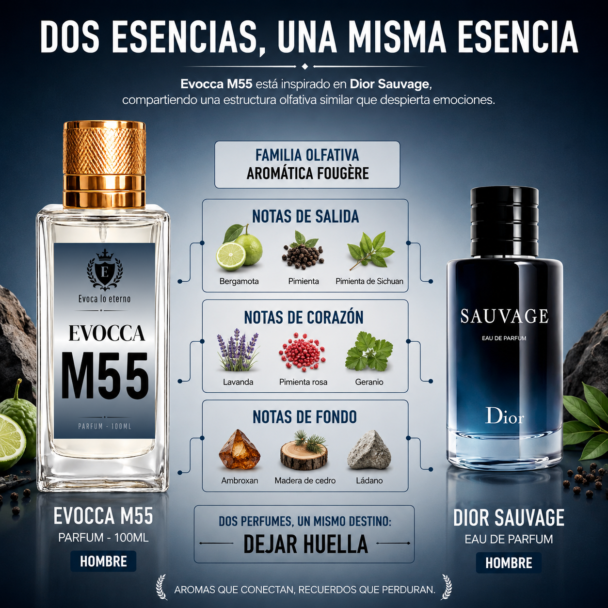 Evocca M55 Parfum 100ml Hombre (Dior Sauvage)
