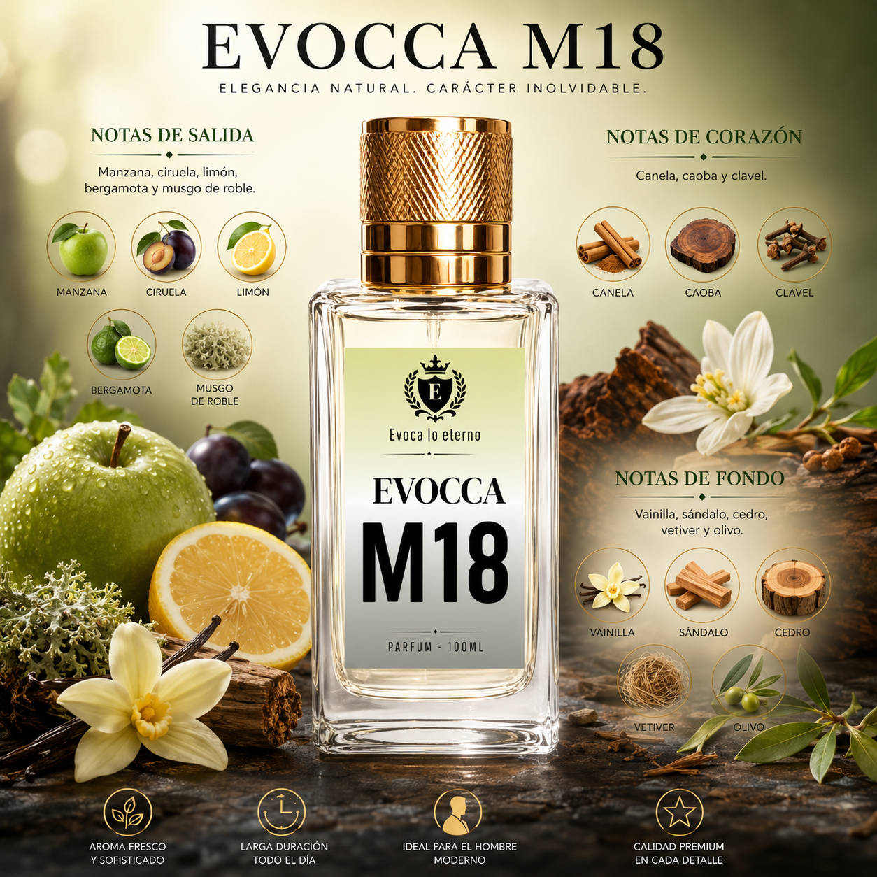 Evocca M18 Parfum 100ml Hombre (Hugo Boss Bottled)