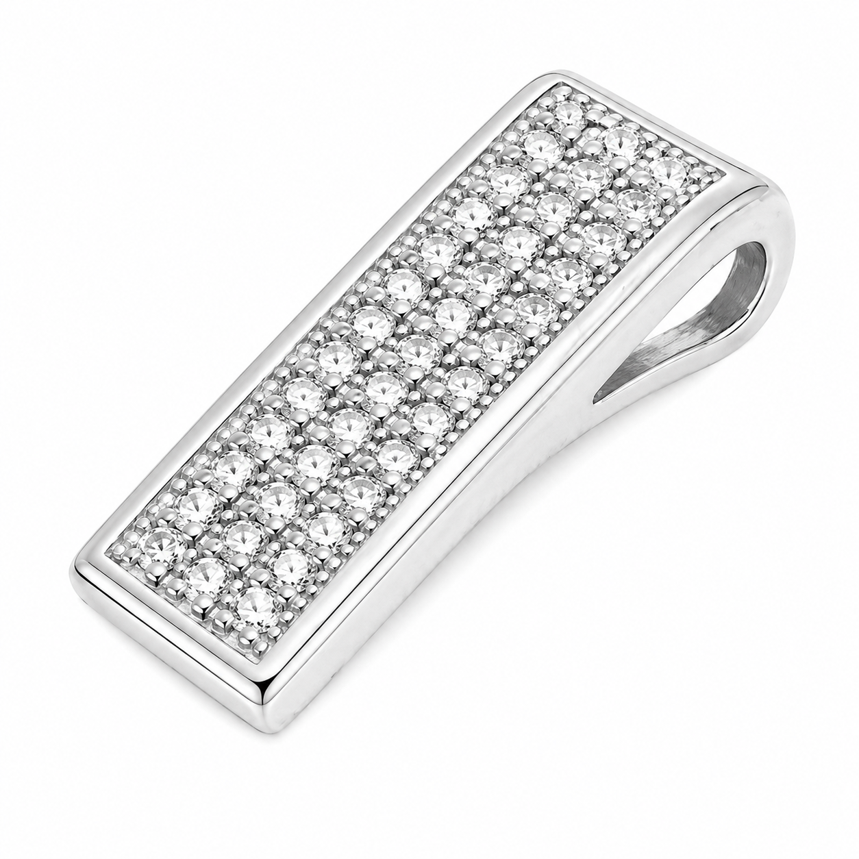 Dije rectángulo con piedras murano Plata Italiana 925