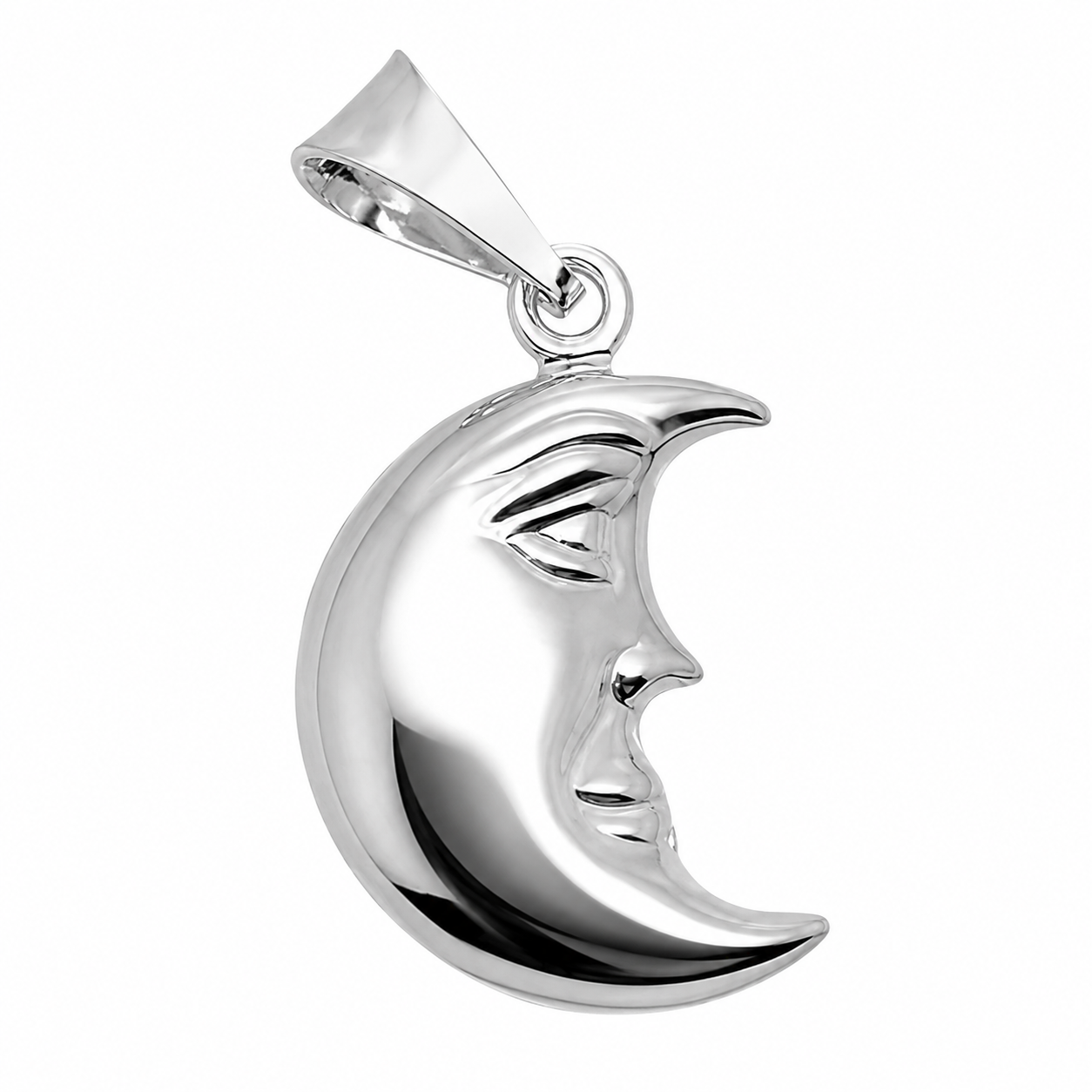 Dije soplado medialuna Plata Italiana 925