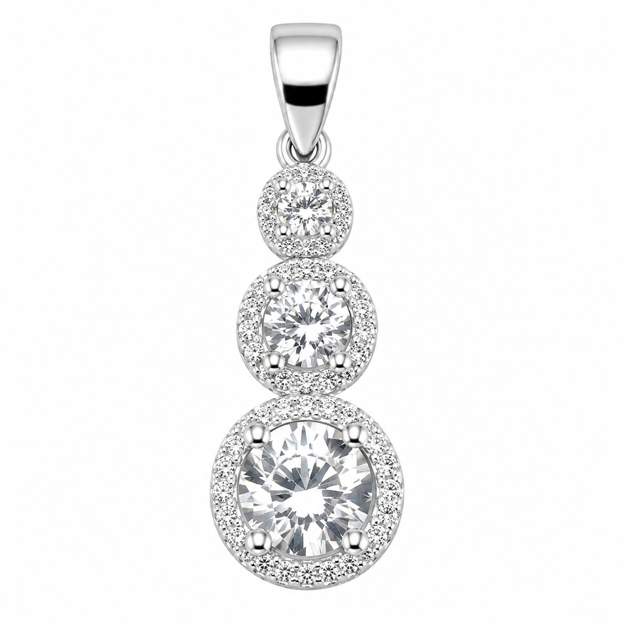 Dije 3 circulos con piedras Plata Italiana 925