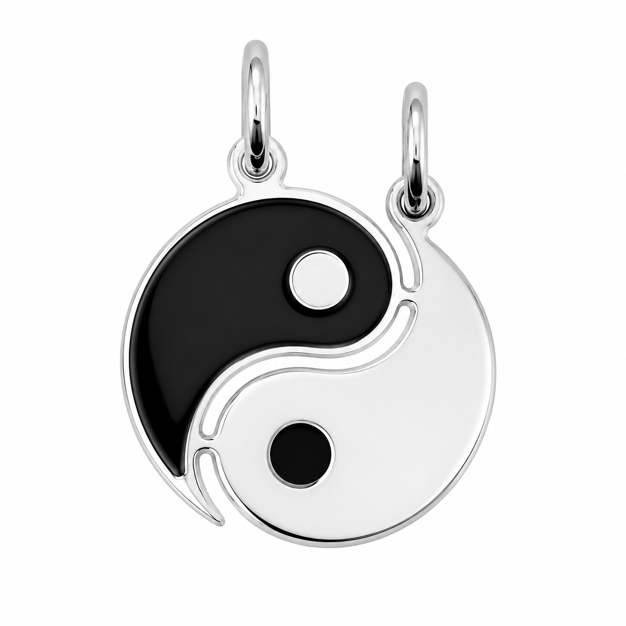 Dije plano Yin Yan Plata Italiana 925