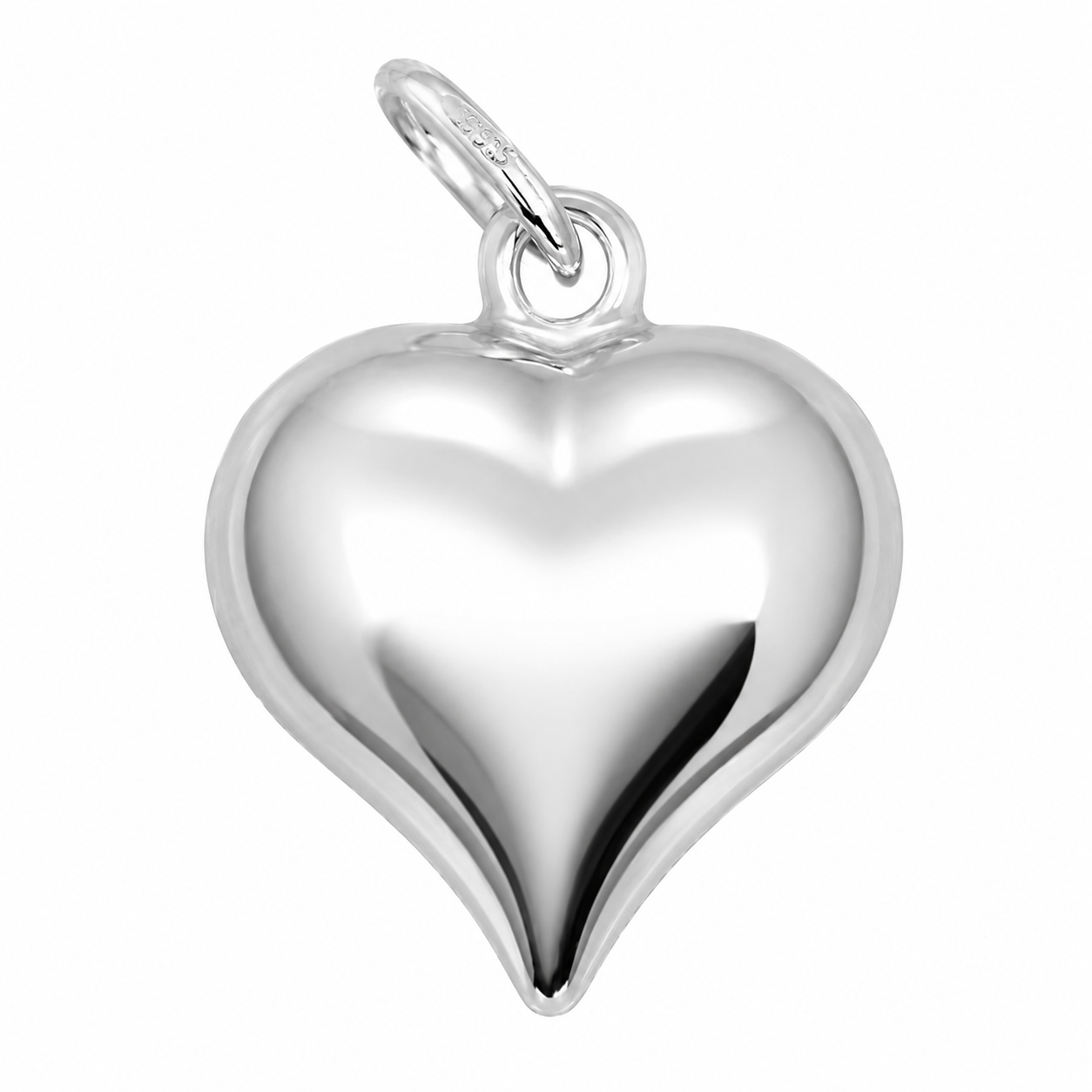Dije soplado corazón grande Plata Italiana 925
