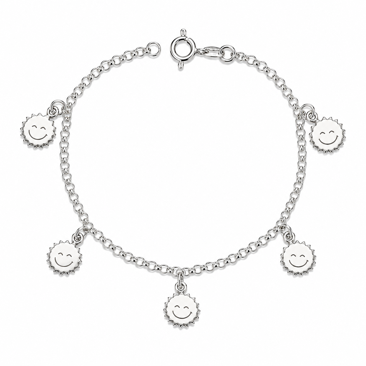 Pulsera 5 soles de primavera, 19cm plata 925