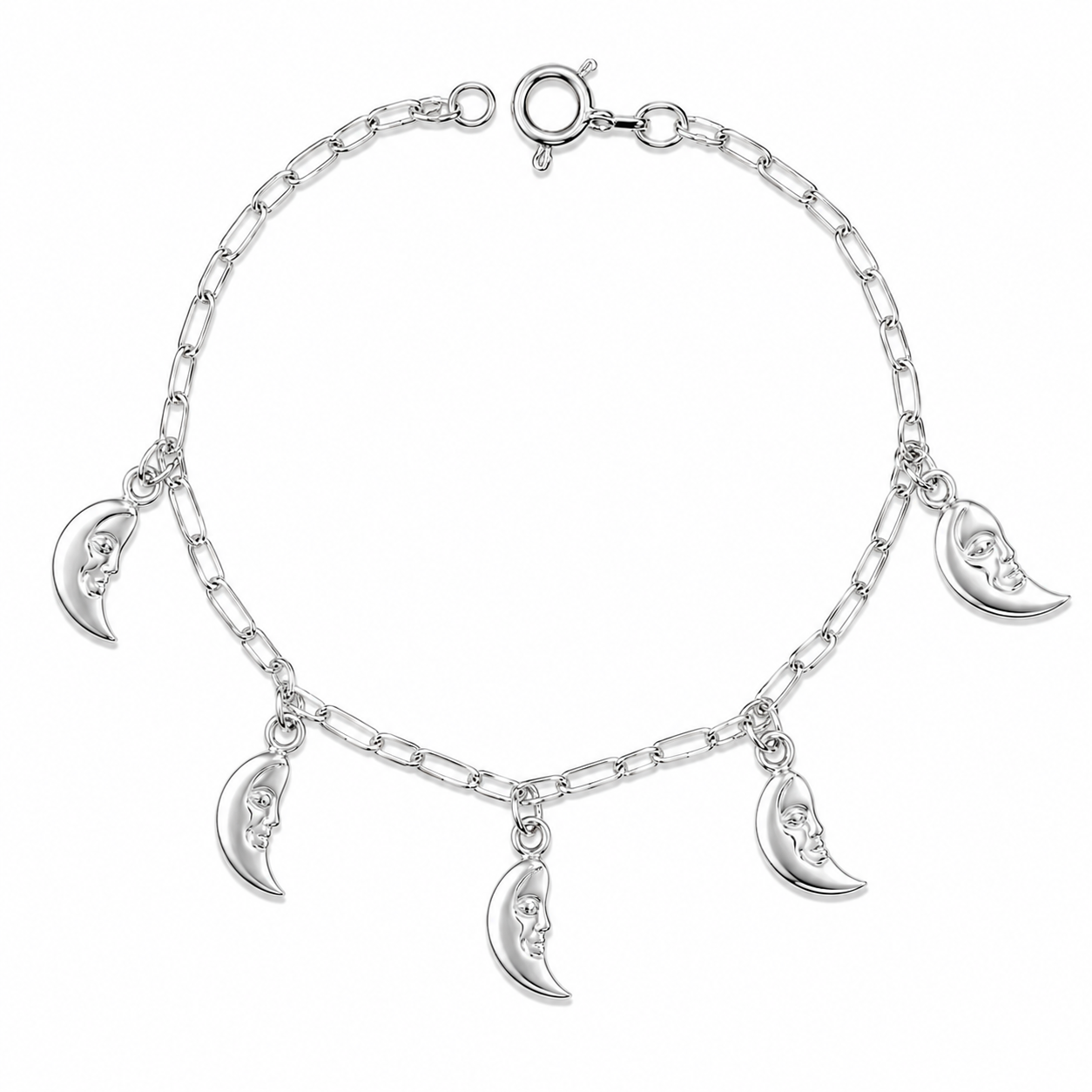 Pulsera cara luna, 19cm plata 925