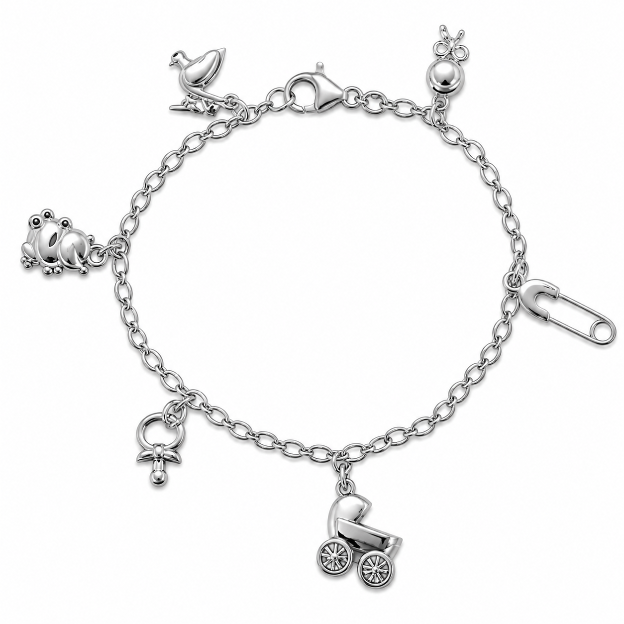 Pulsera para mamá 19cm Plata Italiana 925