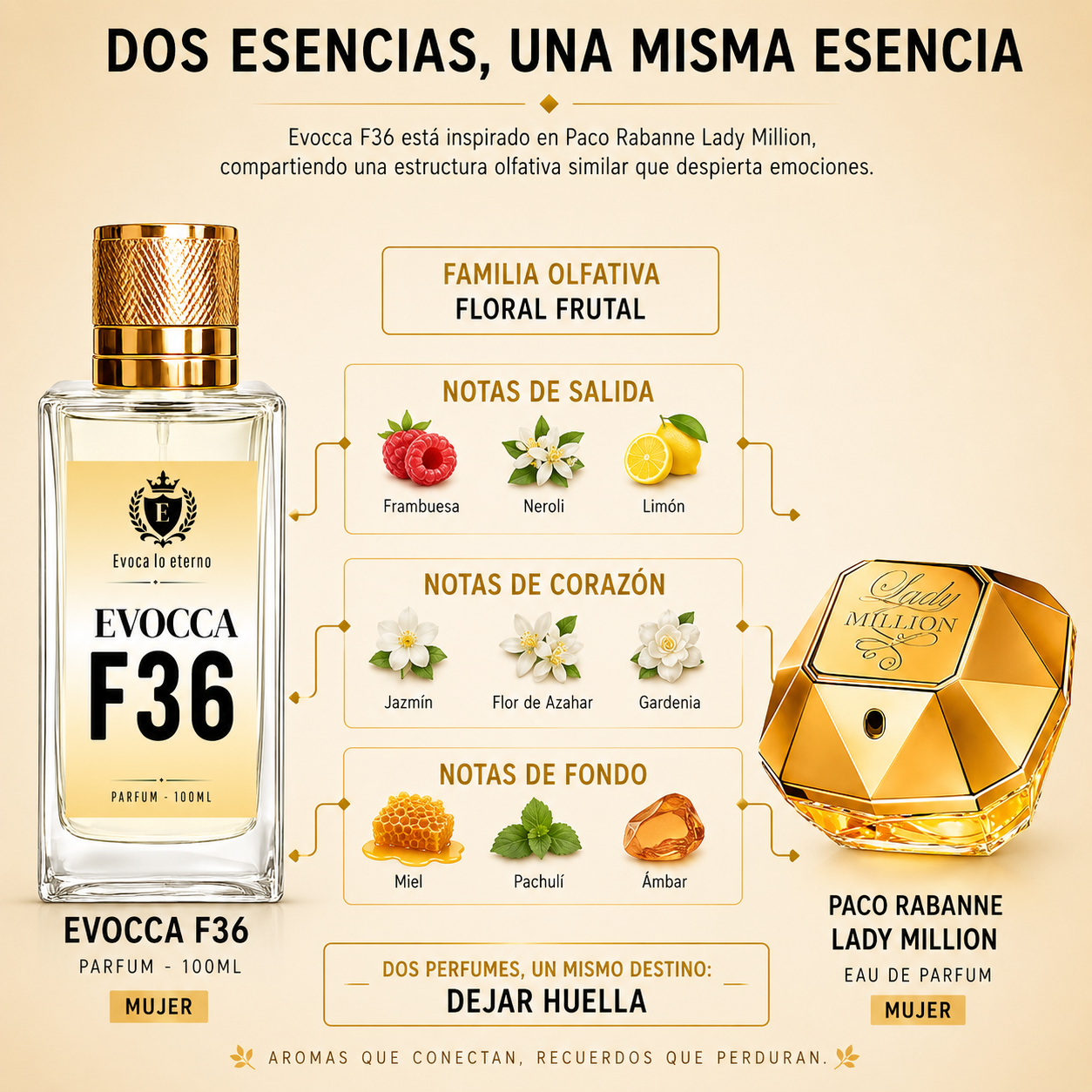 Evocca F36 Parfum 100ml Mujer (Paco Rabanne Lady Million)