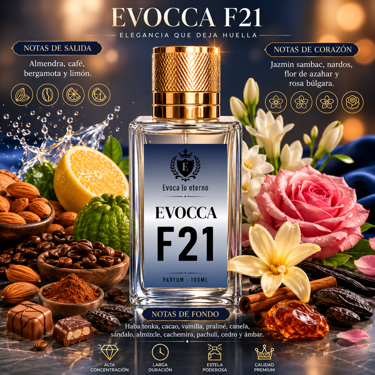Evocca F21 Parfum 100ml mujer (Carolina Herrera Good Girl)