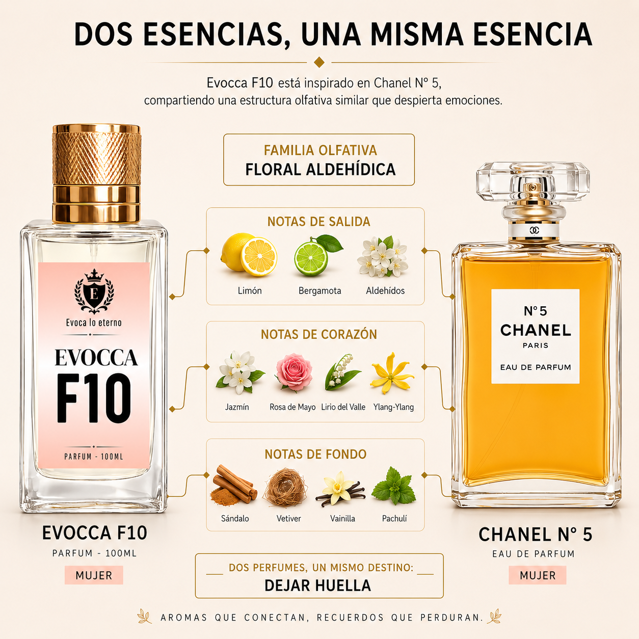 Evocca F10 Parfum 100ml Mujer (Chanel Nº 5)