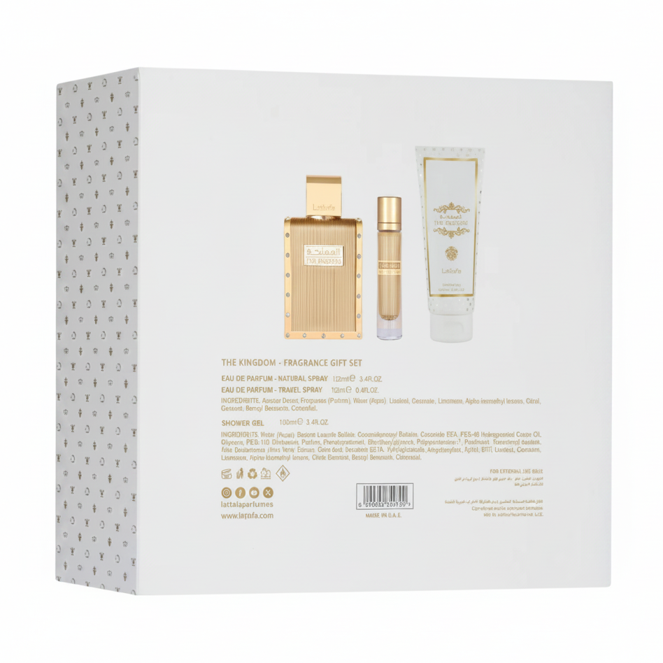 Lattafa The Kingdom Edp 100ml + 12ml + S/G 100ml Hombre