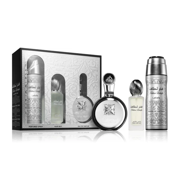 Lattafa Estuche Fakhar Man edp 100ml+Perfume Spray 200ml+Hair Mist 50ml Hombre