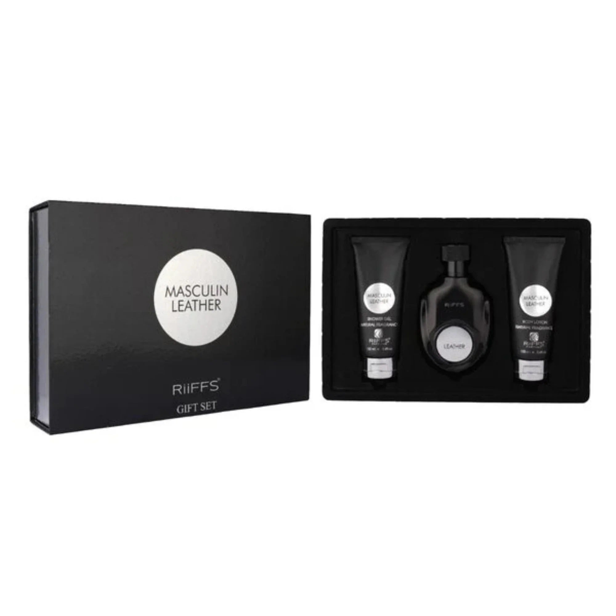 Riiffs Estuche Masculin Leather edp 100ml +S/G 100ml +B/L 100ml Hombre