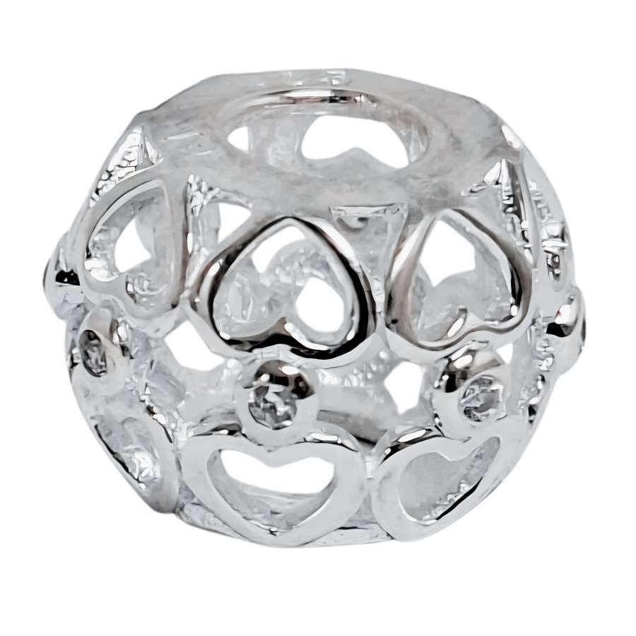Charm pequeñas piedras blancas Plata Italiana 925