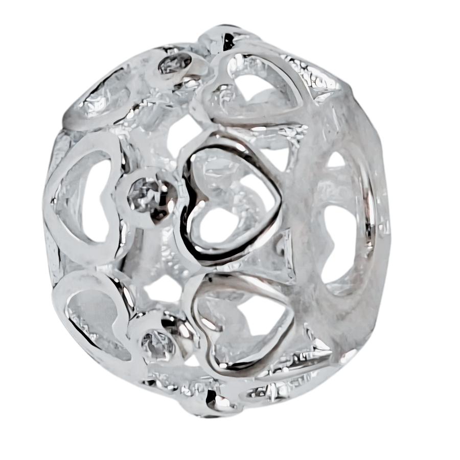 Charm pequeñas piedras blancas Plata Italiana 925