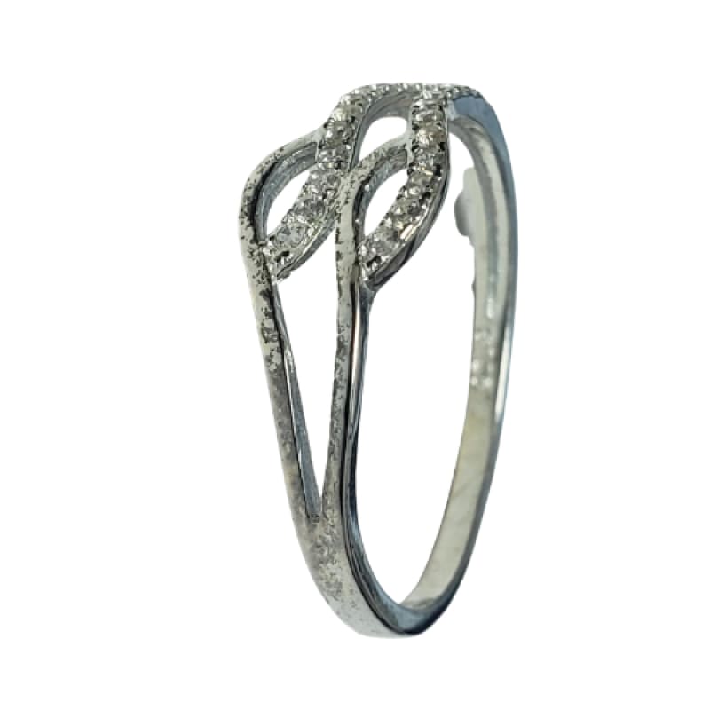 Anillo 2 ojos de piedras plata 925 - 8