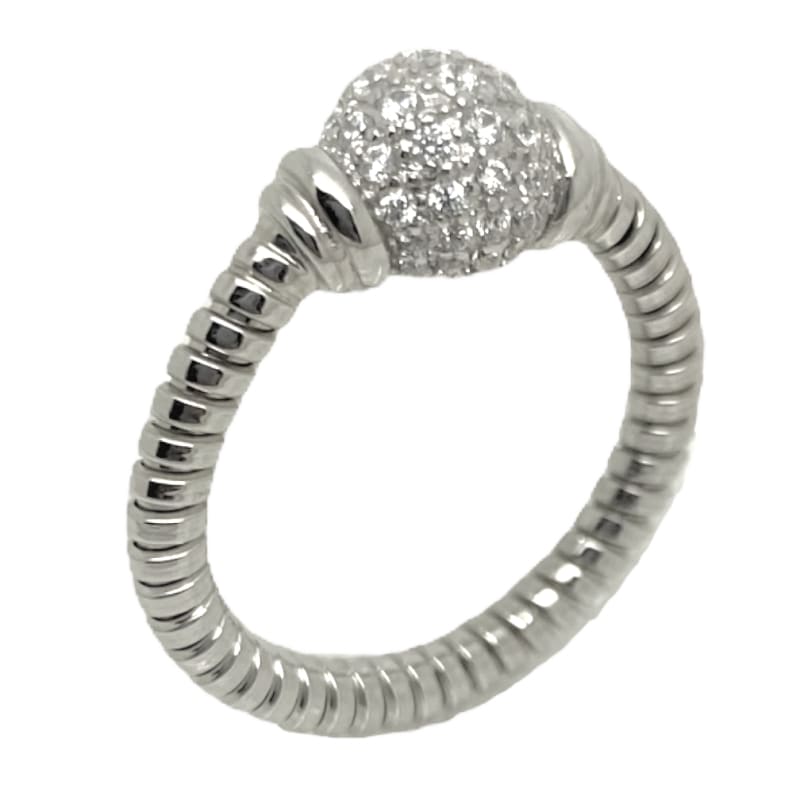 Anillo bola con piedras blancas Plata Italiana 925 - 7