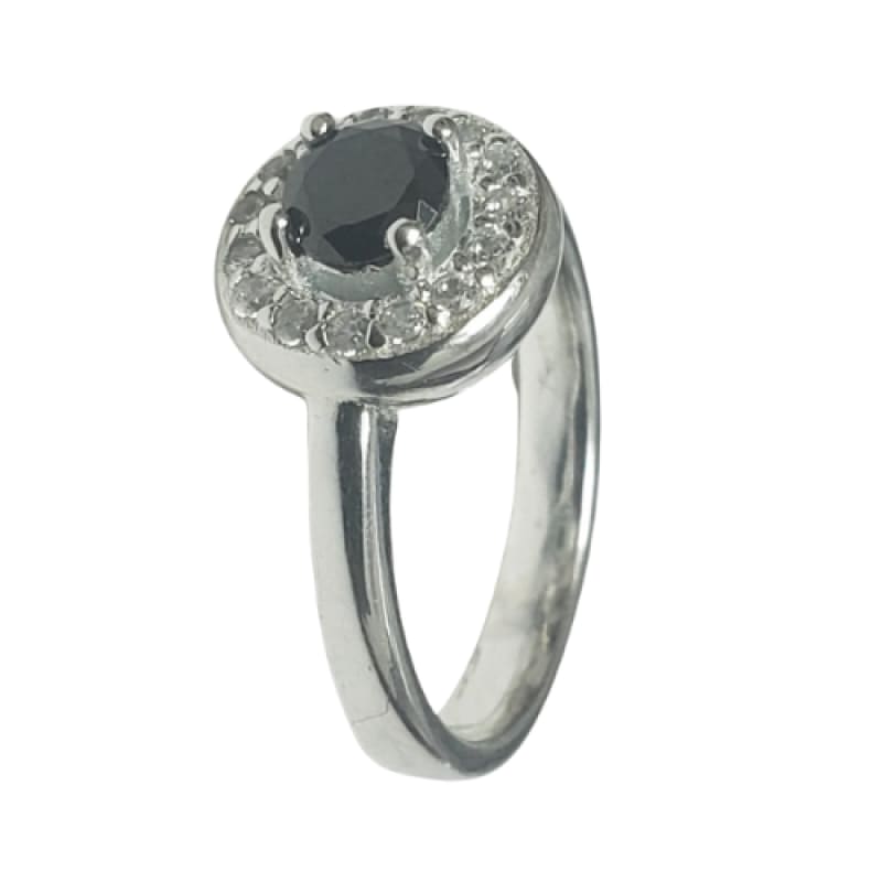 Anillo circulo de piedras y solitario plata 925 - 6