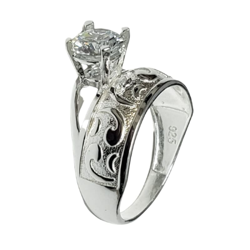 Anillo diseño y piedra lateral plata 925 - Metalli - 7 - Perfumisimo