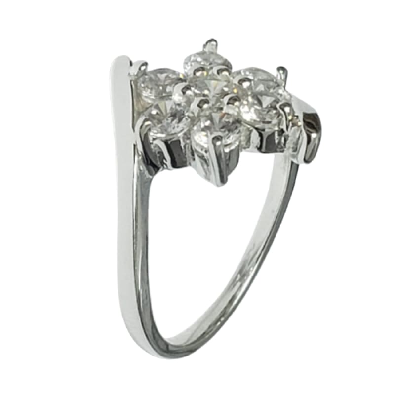 Anillo flor 7 piedras plata 925 - Metalli - 7 - Perfumisimo