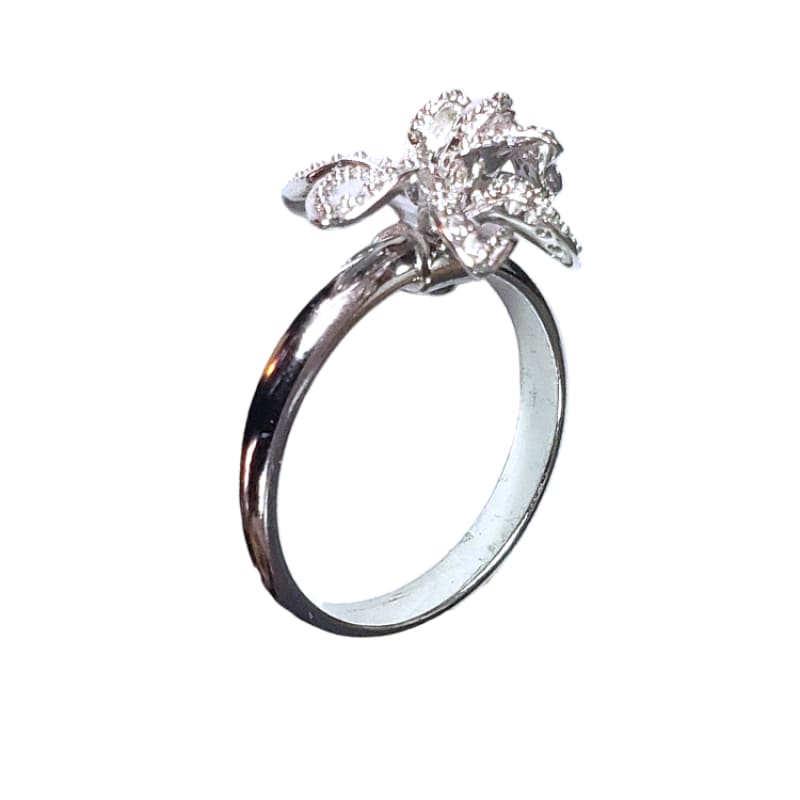 Anillo flor con piedras Plata Italiana 925 - 7