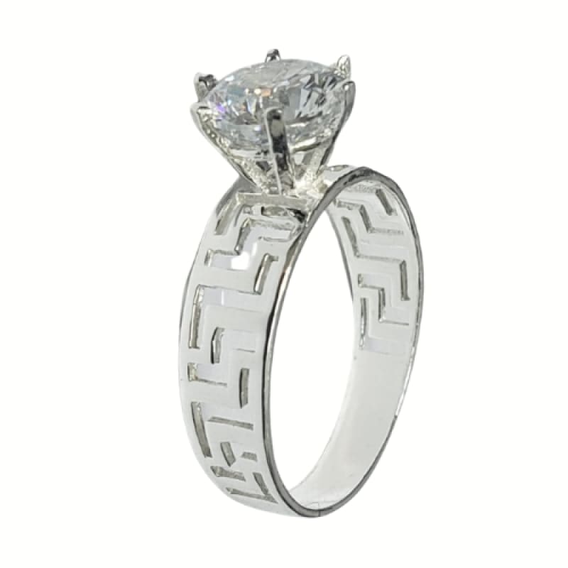 Anillo griego con diseño piedra solitaria y plata 925 - Metalli - 7 - Perfumisimo