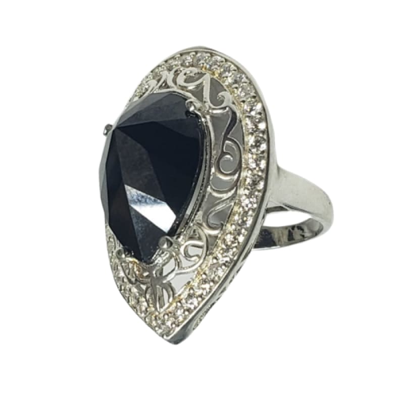 Anillo ice black piedras plata 925 - 6