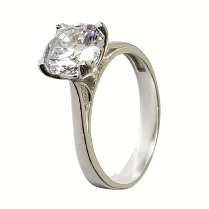 Anillo linaje liso fino con piedra plata 925 - Perfumisimo