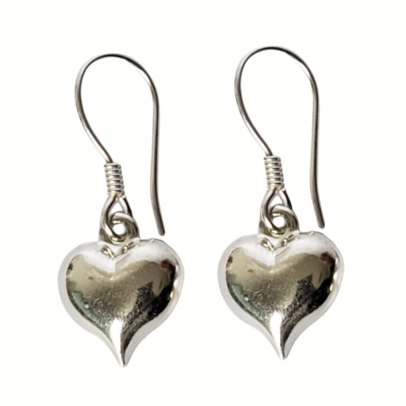 Aros corazón llenito plata 925