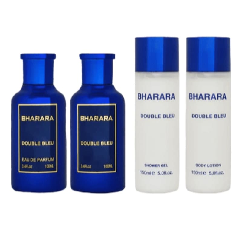 Bharara Estuche Double Bleu edp 100ml+150ml B/L+100ml A/S+150Ml S/G Hombre - Perfumisimo