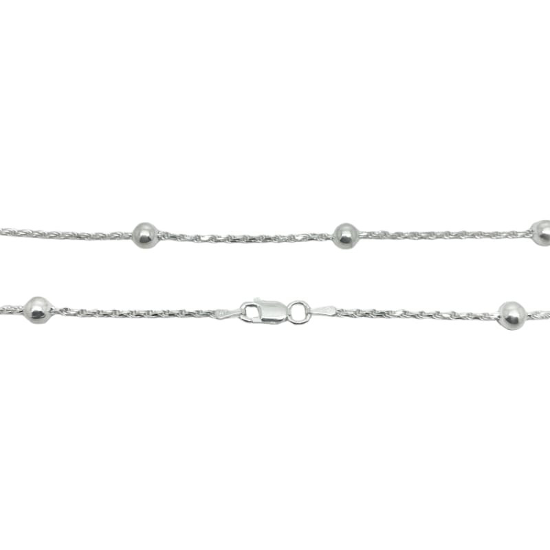 Cadena cordón con bolitas Plata Italiana 925 - Cadena Plata