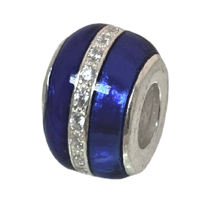 Charm azul con línea de cristales Murano y Plata Italiana 925 - Perfumisimo
