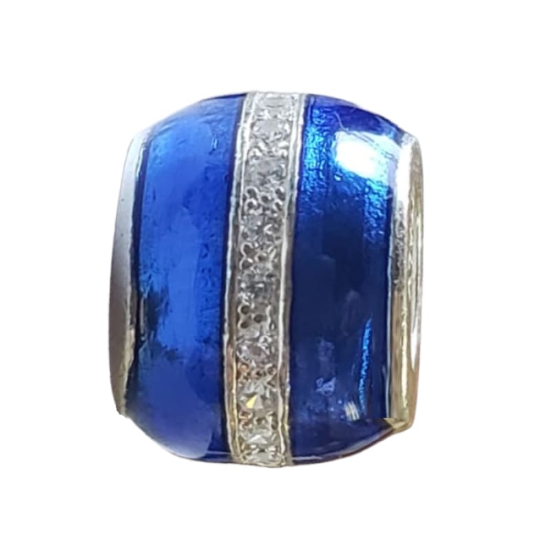 Charm azul con línea de cristales Murano y Plata Italiana 925 - Perfumisimo
