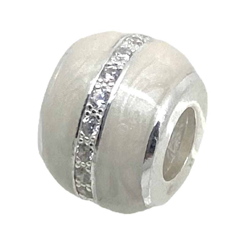 Charm blanco marfil con linea de cristales Murano y Plata Italiana 925 - Metalli - Default Title - Perfumisimo
