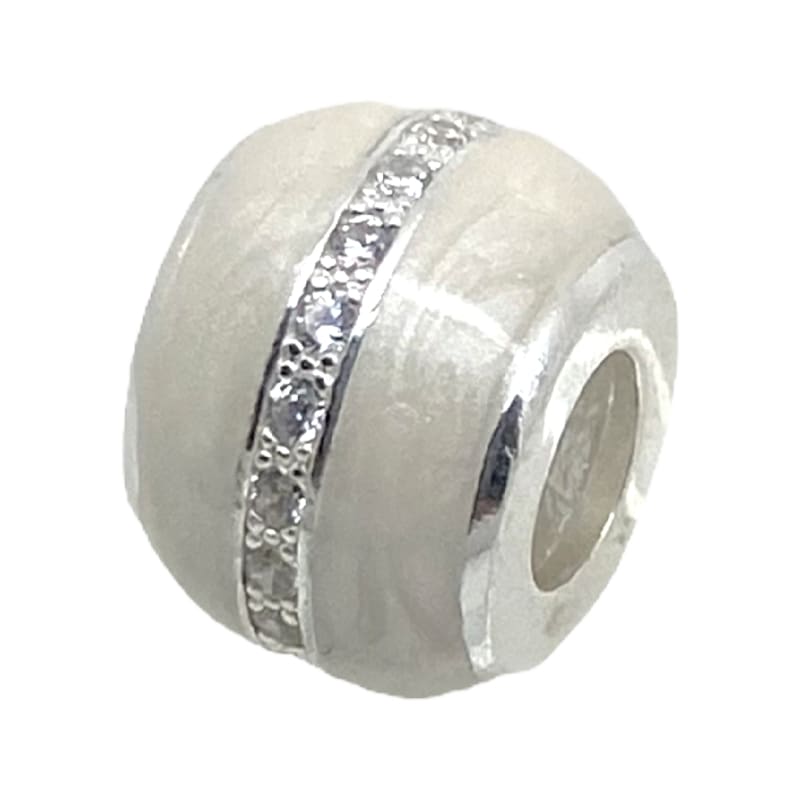 Charm blanco marfil con linea de cristales Murano y Plata Italiana 925 - Perfumisimo