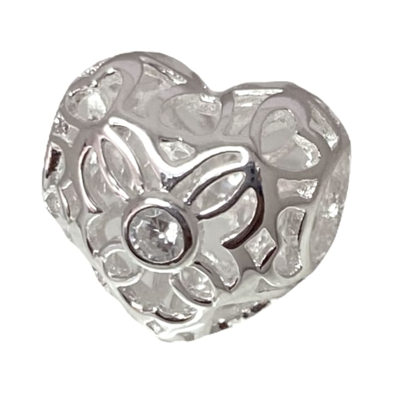 Charm corazón con piedras Plata Italiana 925 - Perfumisimo