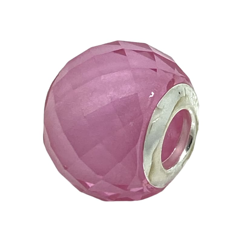 Charm esfera de cristal murano rosa Plata Italiana 925 - Perfumisimo