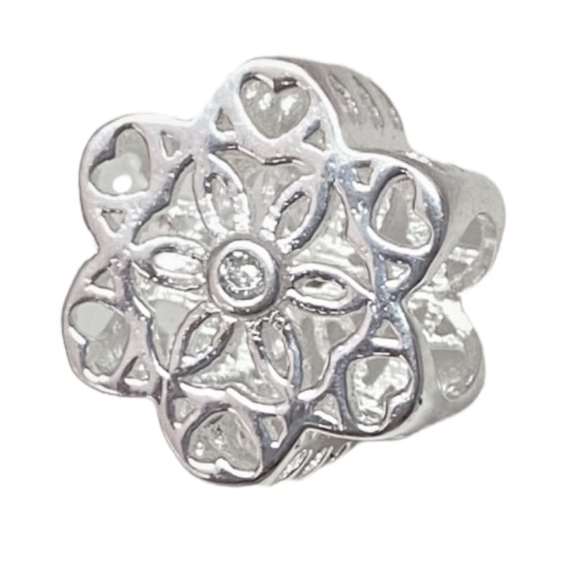 Charm flor 6 con piedras Plata Italiana 925 - Perfumisimo