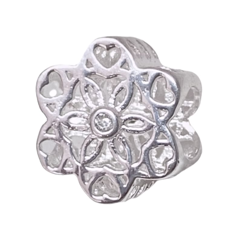 Charm flor 6 con piedras Plata Italiana 925 - Perfumisimo