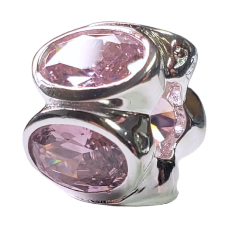 Charm Flor con cristales Rosa Plata Italiana 925 - Perfumisimo