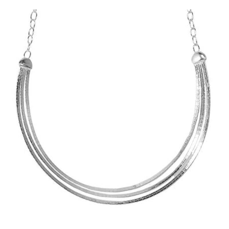 Collar 3 planas italiano - Collar Plata Italiana 925